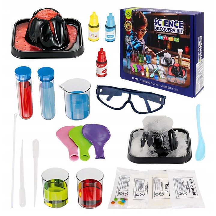 Laborator chimic pentru copii experimente micul chimist vulcan zapada