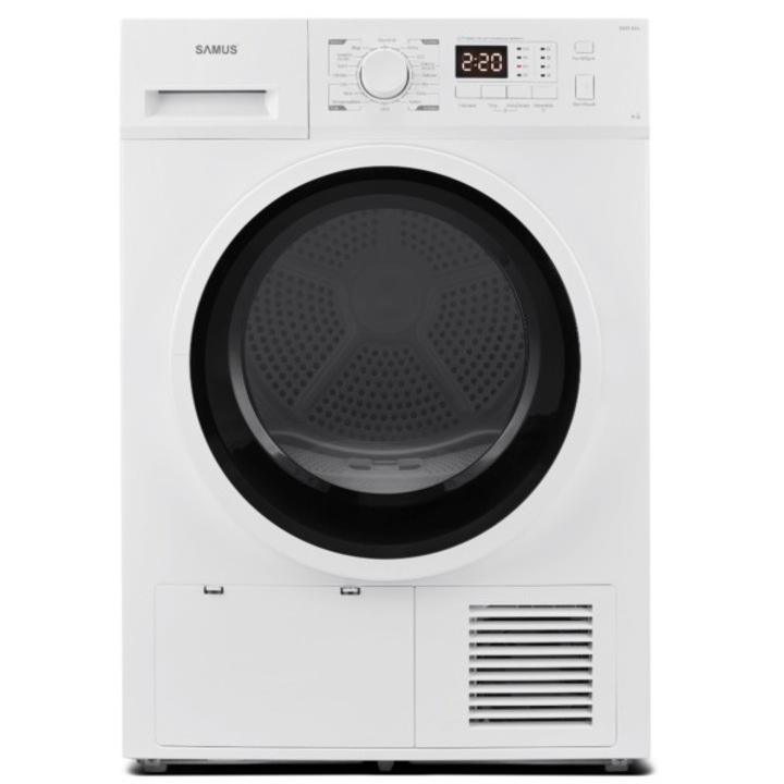 Samus SGDP-824 szárítógép, 8 kg, Hőszivattyús szárítási eljárás, 16 program, E energiaosztály, Gyűrődésgátló, Gyermekzár, Késleltetett indítás
