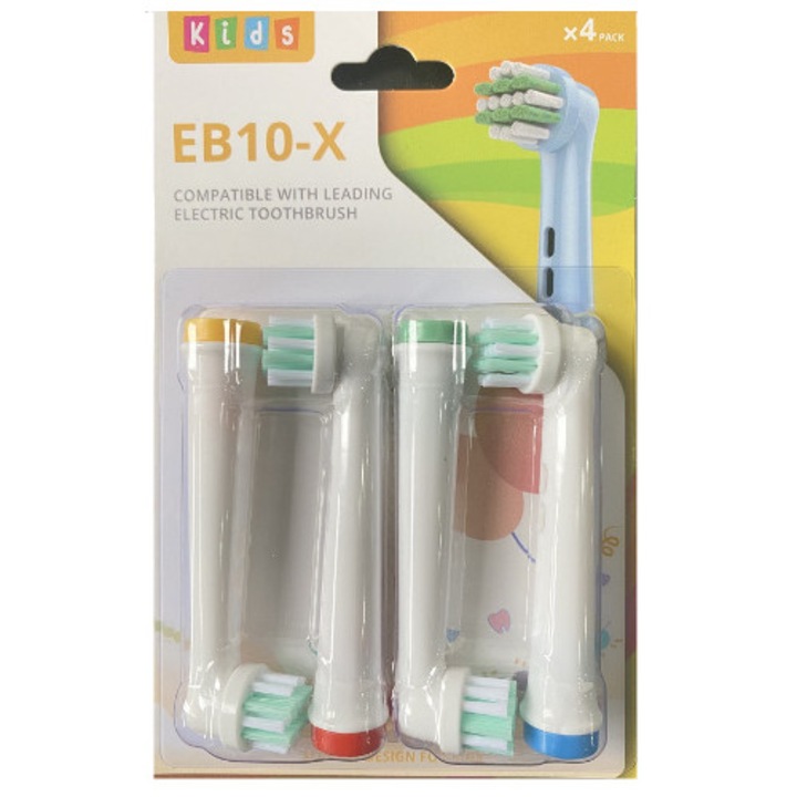 Capete de periuta de dinti electrice, compatibile cu Oral-B, set de 10, multicolor
