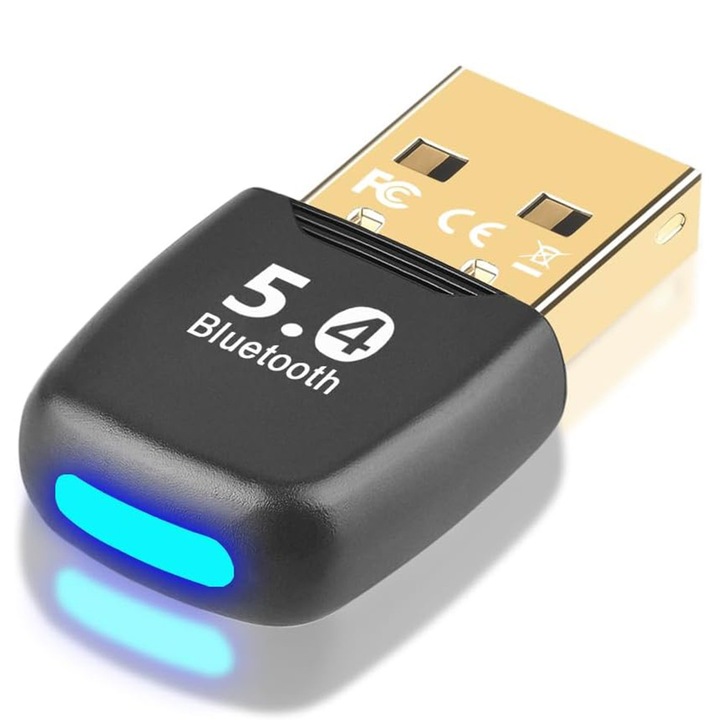 Bluetooth adapter, 5.4 connectivity, up to 7 devices, USB A, ABS, Black