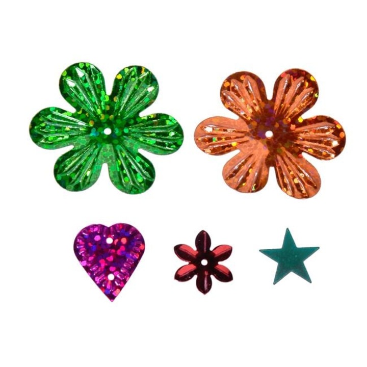 Set Creatii Paiete Flori Inimi Stele 0.5-3cm - 5buc