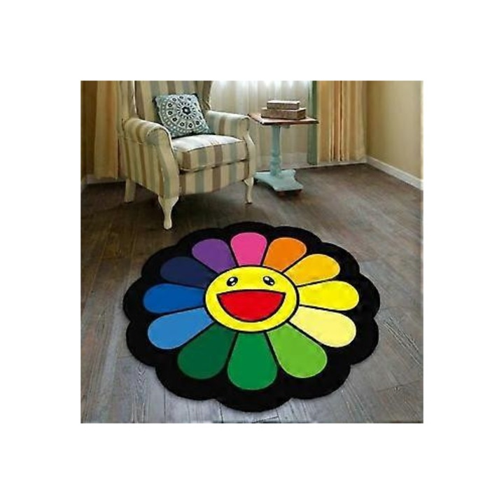 Килими Такаши Мураками, неплъзгащ се килим за под, 120x120см