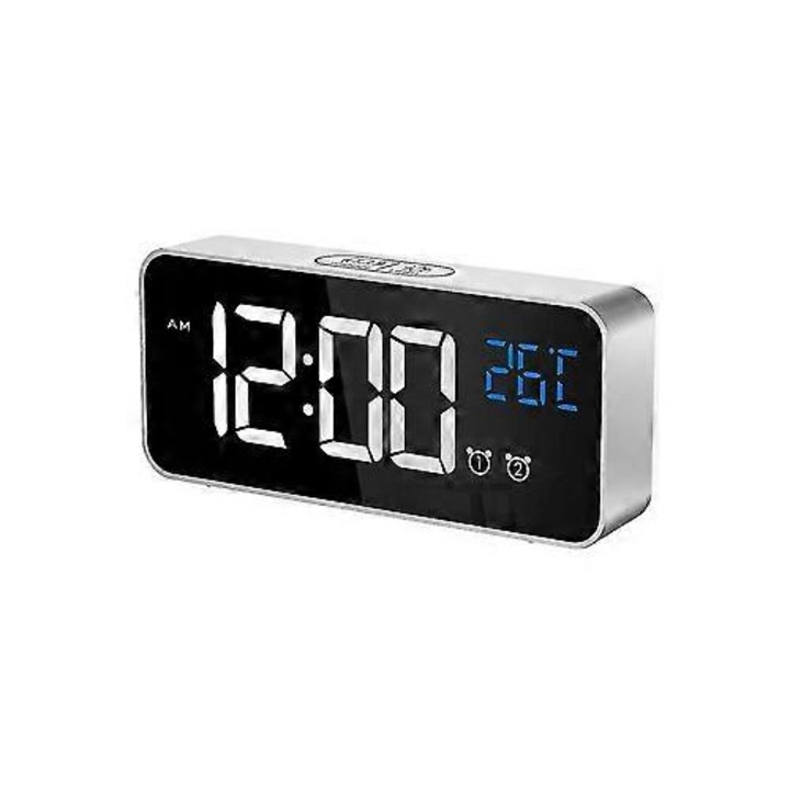 Nagy digitális dekoratív óra látássérülteknek, jumbo kijelző, fényerő-szabályzó, USB portok