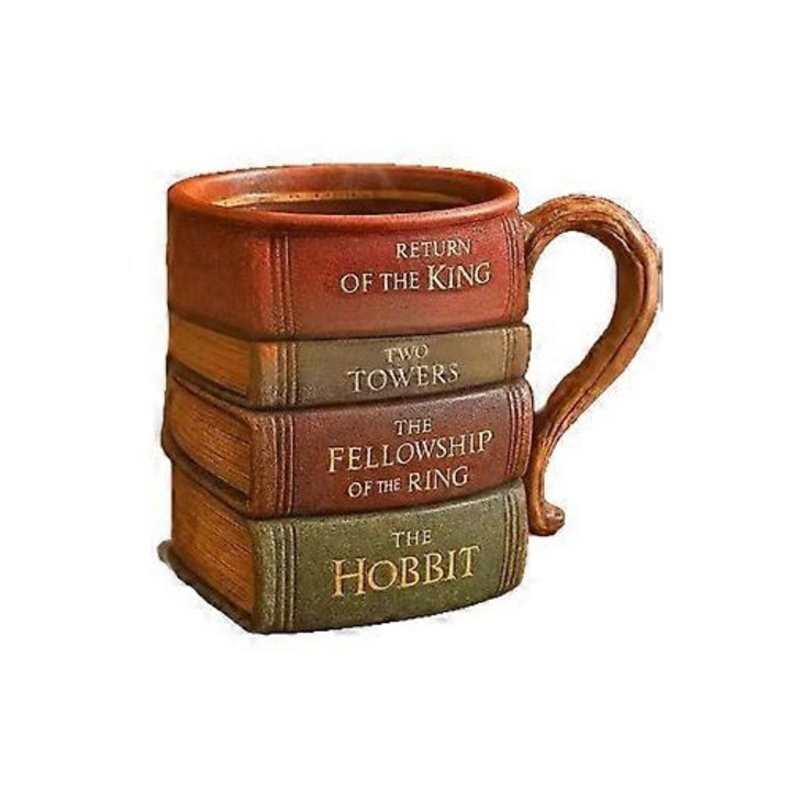 Set de căni în formă de carte, serie literară, pentru iubitorii de cărți, multicolor