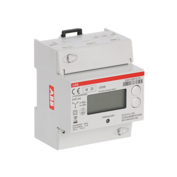 Contor energia trifazic ABB 2CMA290881R1000, 65A, montare pe sina DIN, comunicatie Modbus