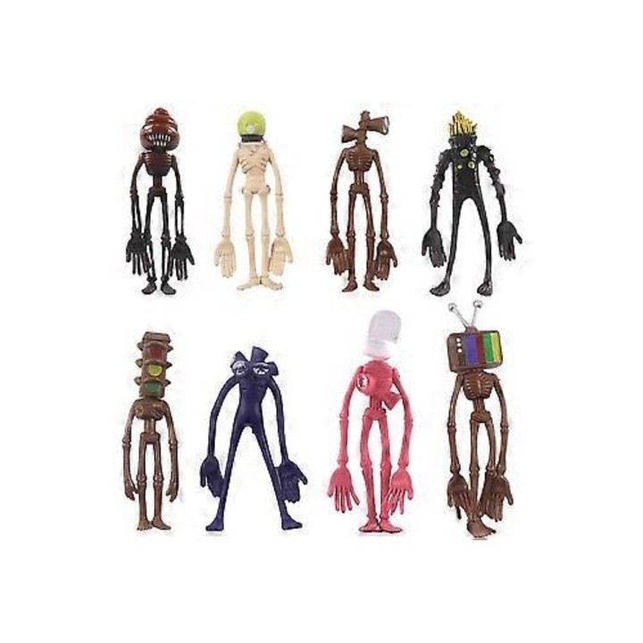 Set figurine, 8 piese, personaje amuzante, decorare birou, multicolor