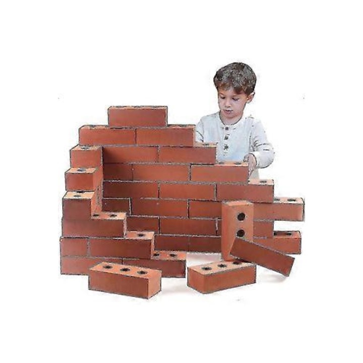 Комплект от 100 тухли от пяна, 1.6x0.8x0.45см, за строителни и ролеви игри