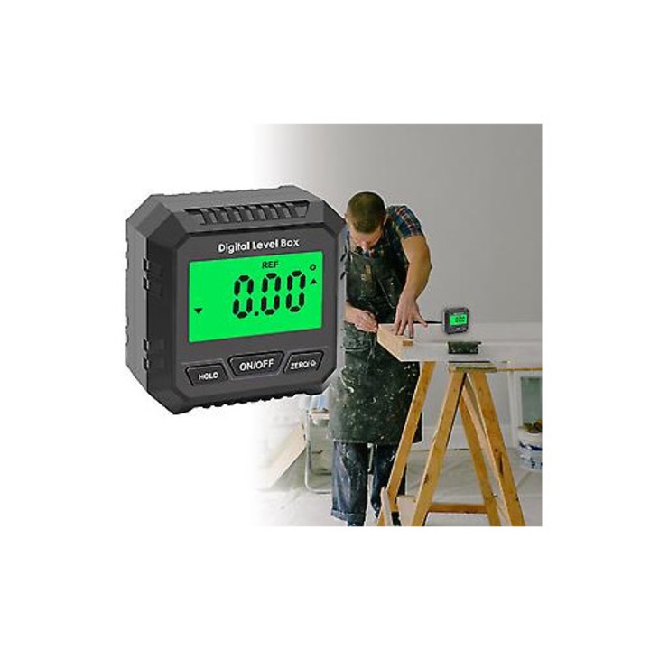 Protractor digital magnetic 360, inclinometru, Negru