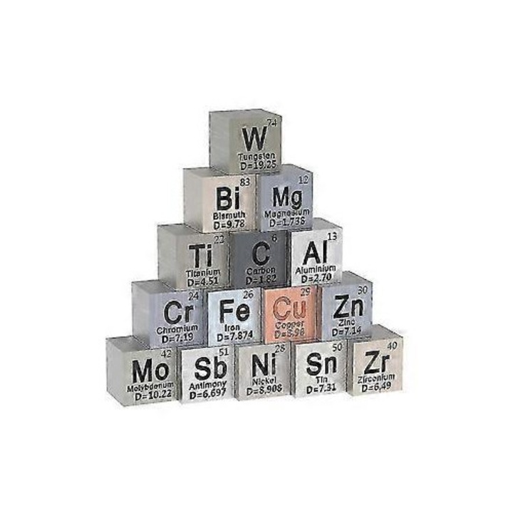 Set de cuburi metalice cu 15 piese