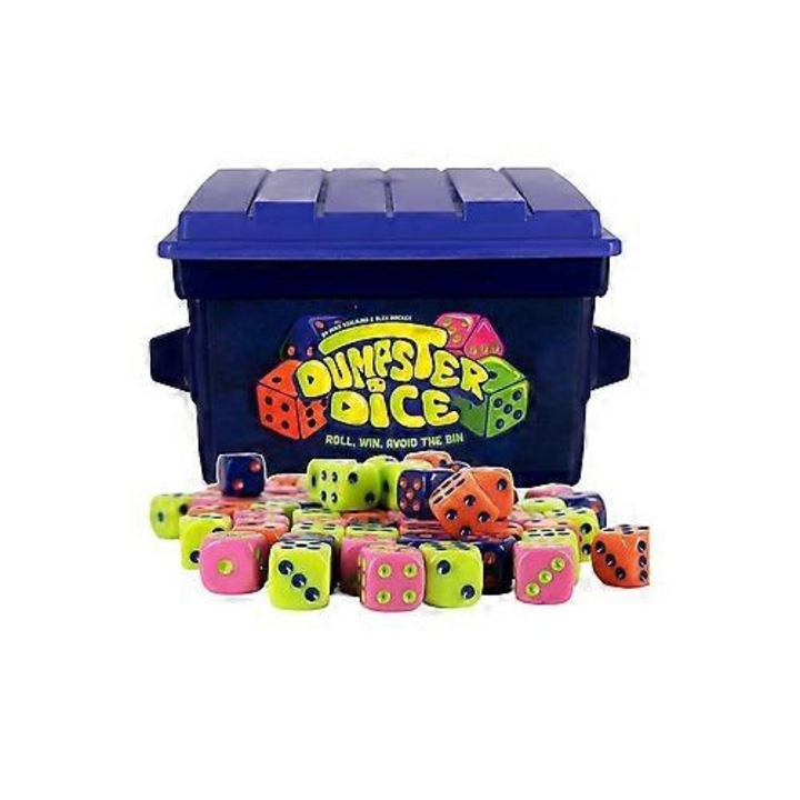 Társasjáték Dumpster Dice, 4 játékosnak, 80 dobókockás készlet, többszínű