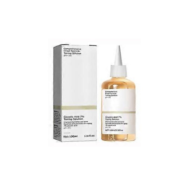 Toner cu acid glicolic 7% pentru ten, tratament impotriva acneei, fermitate, ingrijire faciala, 100ml