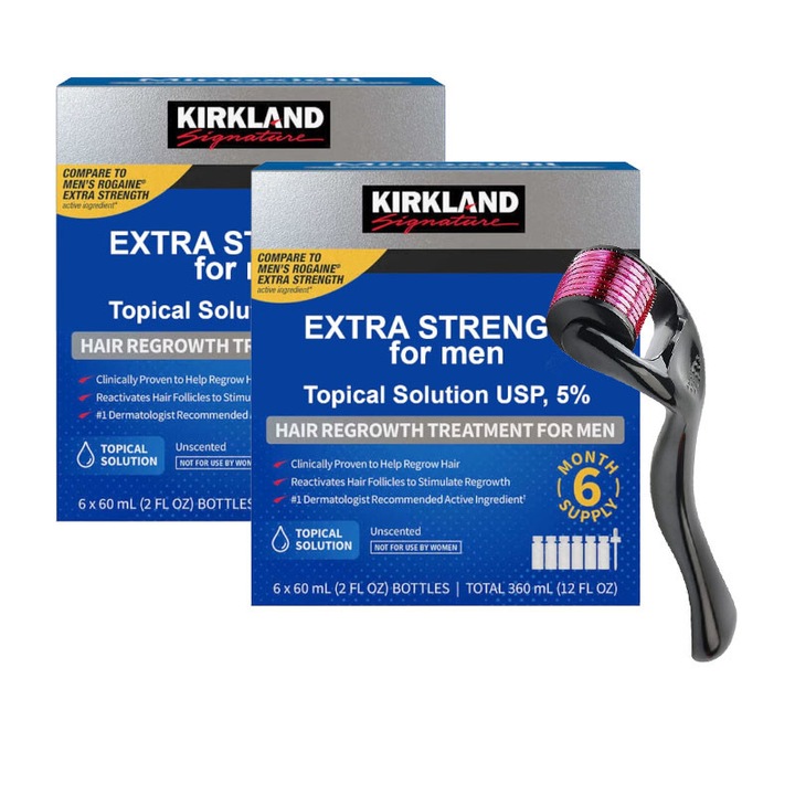 Set tratamente pentru cresterea si repararea parului Kirkland, 12x60ml, pentru copii, par normal