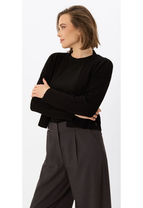Cardigan scurt fara indichere, lejer, Volcano S-Miga, Negru, Negru