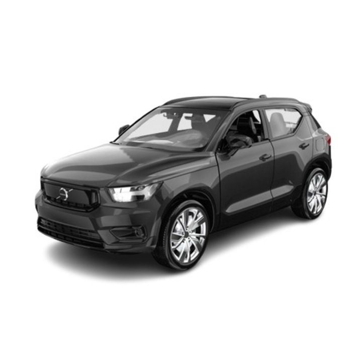 Autómodell, Volvo, XC40, 1:32, Hang, Fény, Fekete, fém műanyag, 20x9x9 cm, 3 db 1,5 V-os elem (nem tartozék)