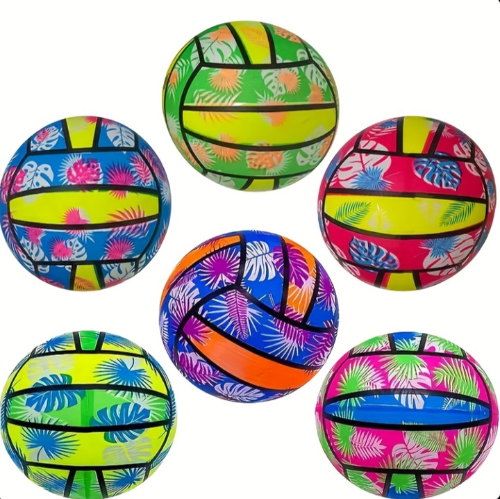 Minge de Plaja pentru Copii si Adulti, Marime nr 2, Dimensiune 20 cm, fara AC, Material Cauciuc, Multicolor, ORIGINAL DEALS