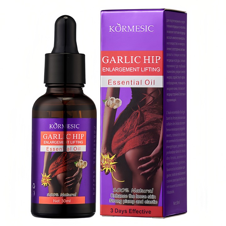 Ulei avansat pentru marirea curbelor - Ser natural pentru ridicarea feselor cu extract de usturoi pentru cresterea volumului si fermitatii, ulei de masaj incalzitor, modelare corporala, 30 ml