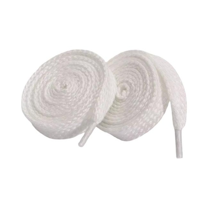Széles sportcipőfűzők, 1,5 cm, 140 cm, 2 db, fehér