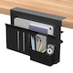 Suport birou lateral, Axroad Mall, Organizator suspendat din otel, Cu suport magnetic pentru pix, Design termic, Design antiderapant, Pentru tablete, carti, Instalare invizibila pentru biroul de acasa si scoala, 30*20*12cm, Negru