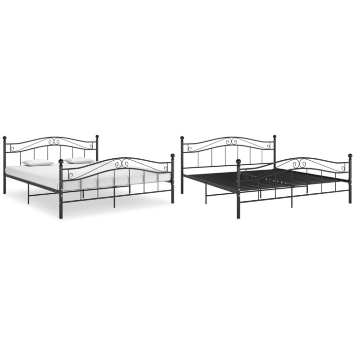 Cadru de pat, negru, 140x200 cm, metal
