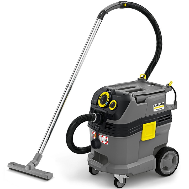 Aspirator umed-uscat profesional Karcher NT 30/1 Tact Te Basic M, 1380 W, debit aer 74 l/s, putere aspirare 27.3 kPa, capacitate colectare 30 litri, certificat clasa praf M, filtru Wet & Dry, Gri