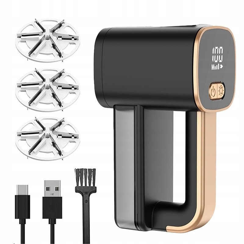 Aparat de ras pentru haine, tesaturi, pulovere, tapiterie, puternic, cu acumulator de 2000mAh, USB, LED