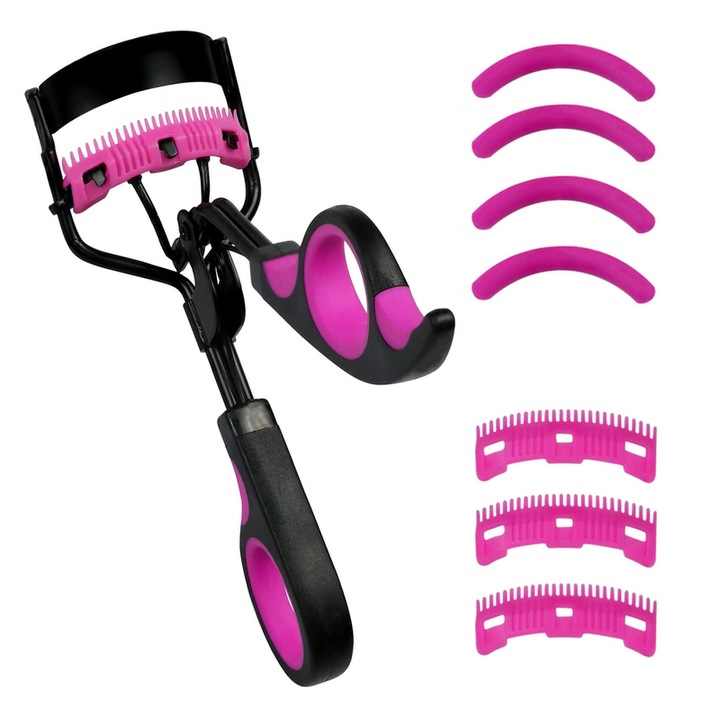 Set ondulator gene, TREXORA, silicon, pieptene pentru gene, negru/roz