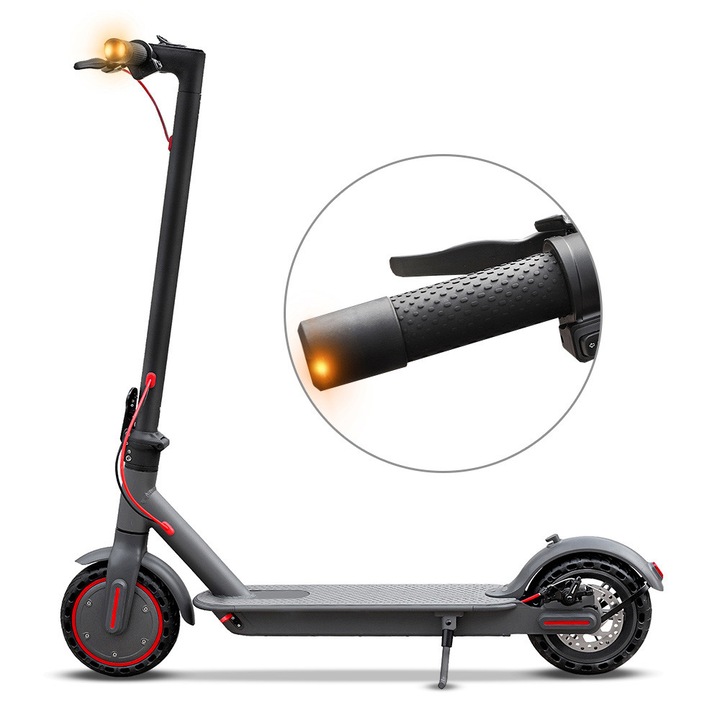 Електрическа тротинетка ATSANT Tuyas, Със сигнализатор, Максимална скорост 31км/ч, 10.5Ah, Макс. пробег 35км, Тротинетка 8.5”, Приложения, Сив