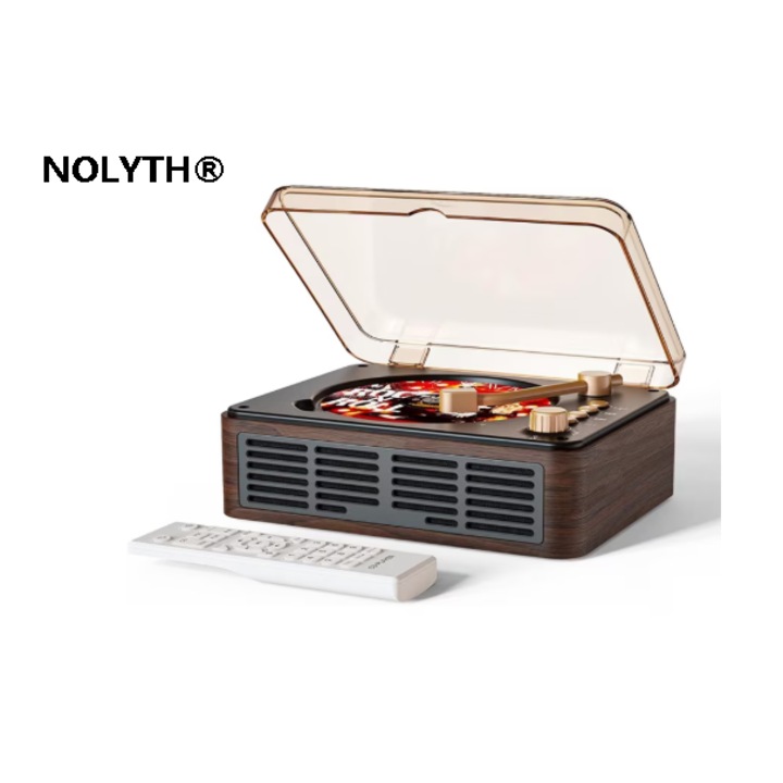 Мултифункционален преносим CD плейър, съвместим с аудио формати CD/CD-R/CD-RW/MP3/WMA, Вградени HiFi високоговорители, Bluetooth 5.0, FM радио, управляем с дистанционно управление, Кафяв