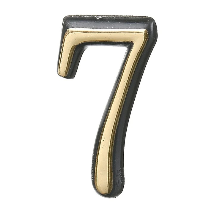 Numar Casa Cifra 7 Autoadeziv Plastic Auriu 55x35mm Usa Poarta Shopiens®