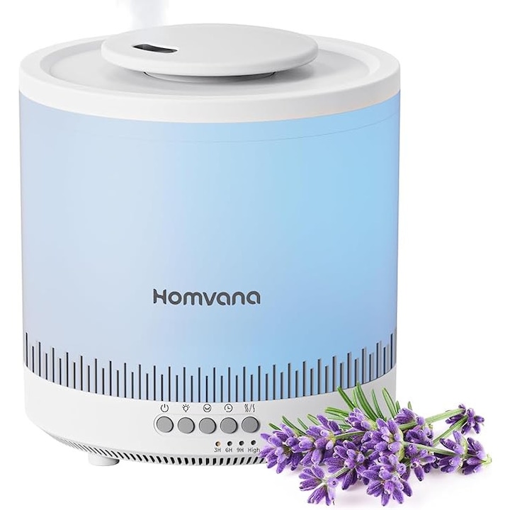 Umidificator Cecotec BreezeCare 3500, abur cald, rezervor de 5,5l, abur 400ml/h, temporizator, 3 puteri, autonomie 22h, aromaterapie