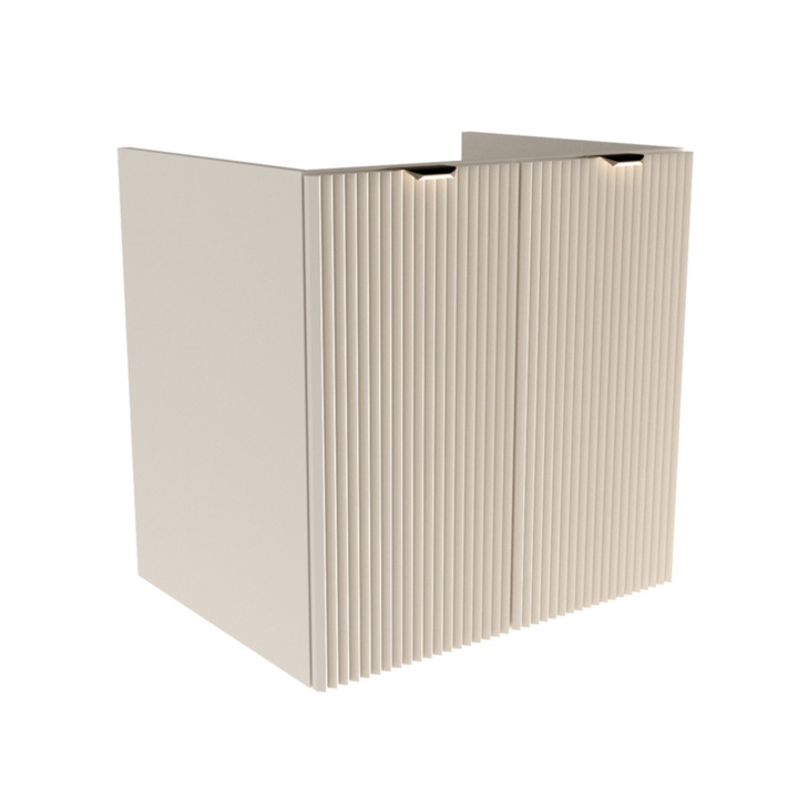 Dulap pentru lavoar Wena Meble cu usi, fronturi canelate Willy, fara blat 60x60x47 cm, Casmir