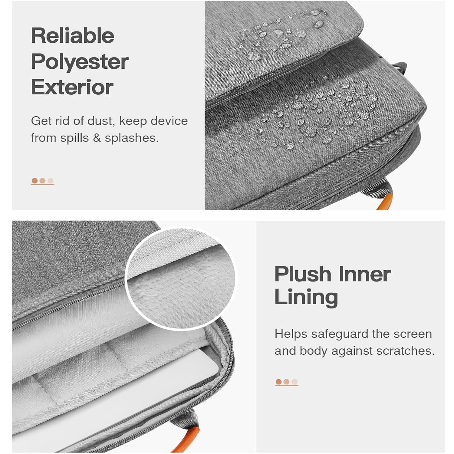 Geanta pentru tableta de 13 inch, husa de protectie universala pentru tableta de 13 inch, material Oxford, depozitare multistrat, impermeabila si rezistenta la uzura, portabila, potrivita pentru calatorii si utilizare la birou, gri