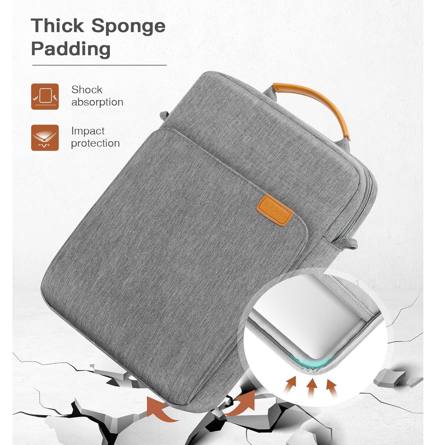 Geanta pentru tableta de 13 inch, husa de protectie universala pentru tableta de 13 inch, material Oxford, depozitare multistrat, impermeabila si rezistenta la uzura, portabila, potrivita pentru calatorii si utilizare la birou, gri