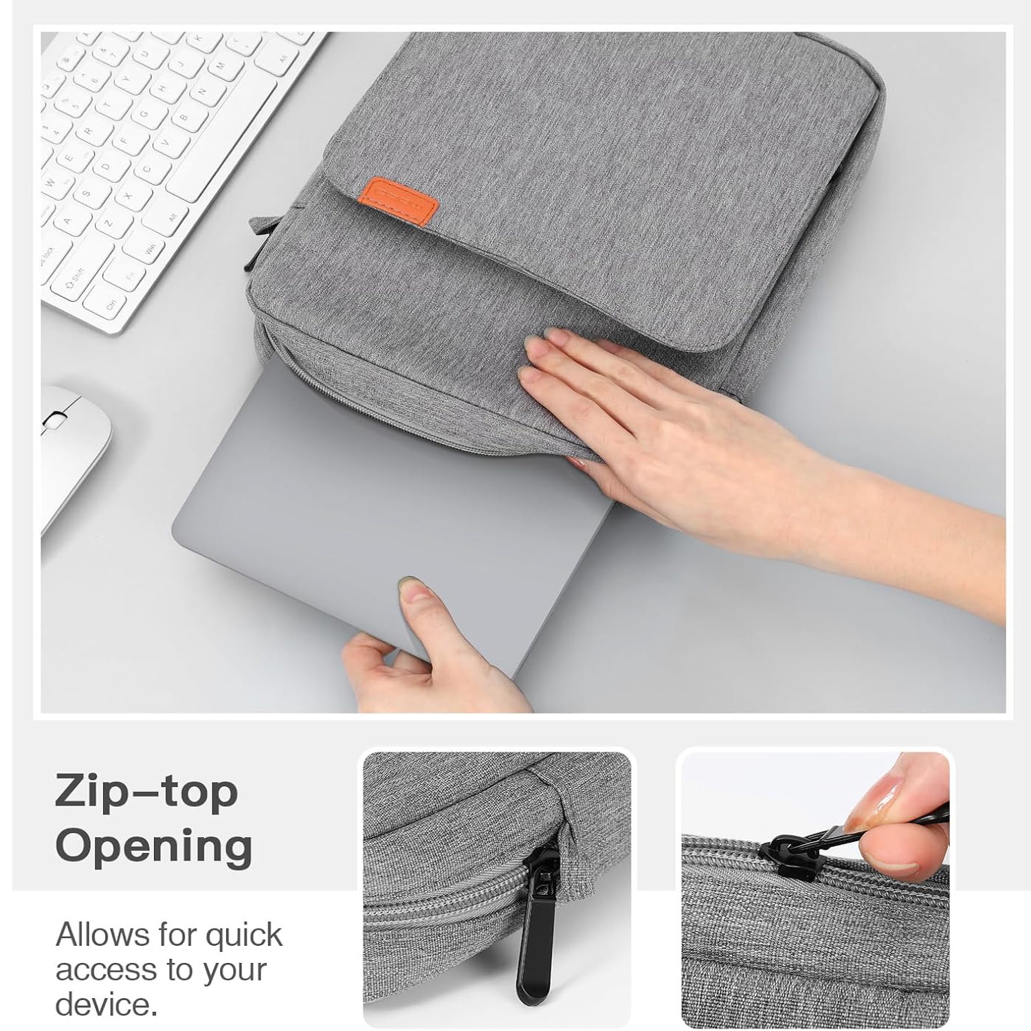 Geanta pentru tableta de 13 inch, husa de protectie universala pentru tableta de 13 inch, material Oxford, depozitare multistrat, impermeabila si rezistenta la uzura, portabila, potrivita pentru calatorii si utilizare la birou, gri