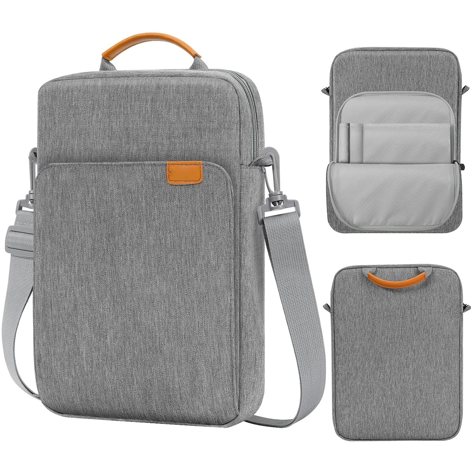 Geanta pentru tableta de 13 inch, husa de protectie universala pentru tableta de 13 inch, material Oxford, depozitare multistrat, impermeabila si rezistenta la uzura, portabila, potrivita pentru calatorii si utilizare la birou, gri