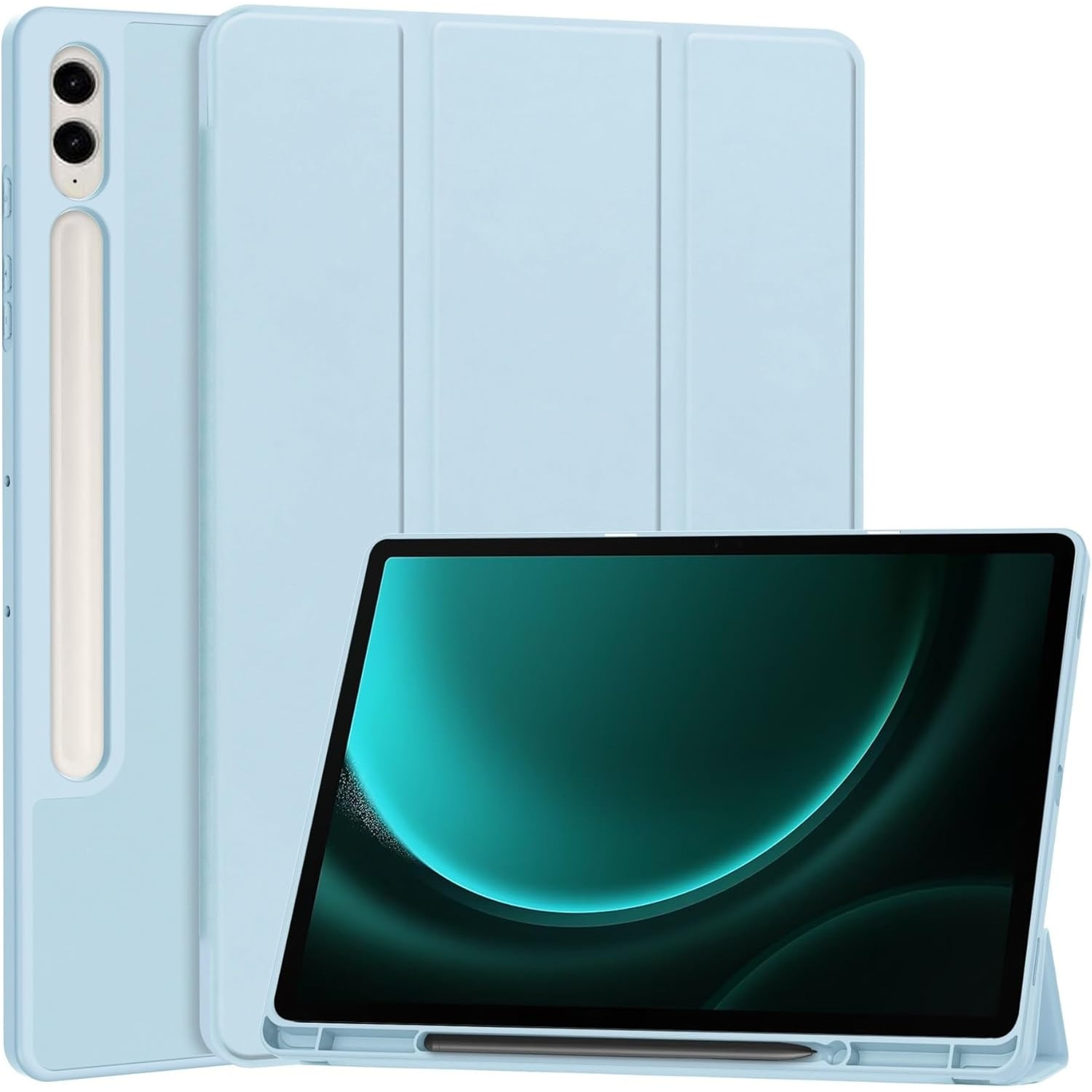 Husa Sigloo pentru Samsung Galaxy Tab S10/S9 Ultra 14.6", suport S Pen, stand tri-fold, auto wake/sleep, Blue