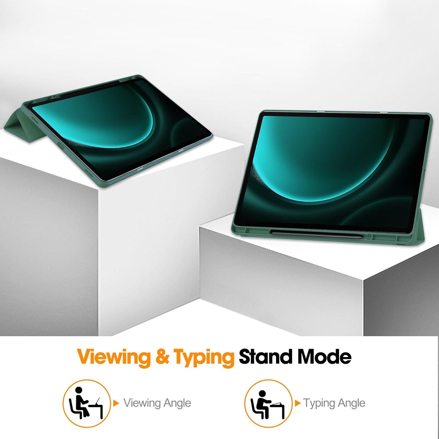Husa Sigloo pentru Samsung Galaxy Tab S10/S9 Ultra 14.6", suport S Pen, stand tri-fold, auto wake/sleep, Blue