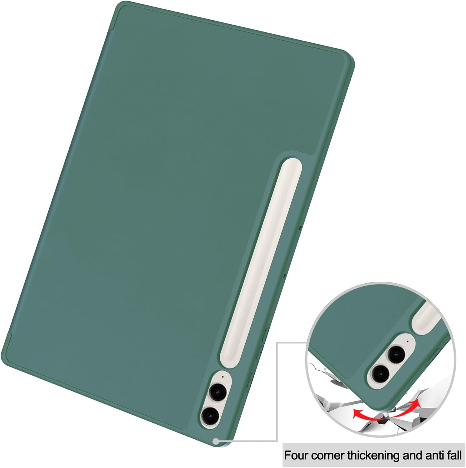 Husa Sigloo pentru Samsung Galaxy Tab S10/S9 Ultra 14.6", suport S Pen, stand tri-fold, auto wake/sleep, Pine Green