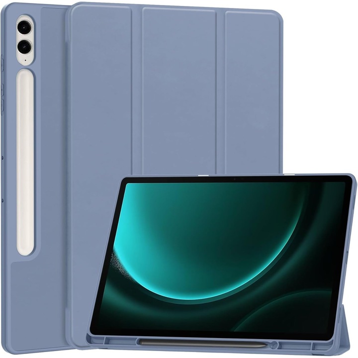 Husa Sigloo pentru Samsung Galaxy Tab S10/S9 Ultra 14.6", suport S Pen, stand tri-fold, auto wake/sleep, Purple