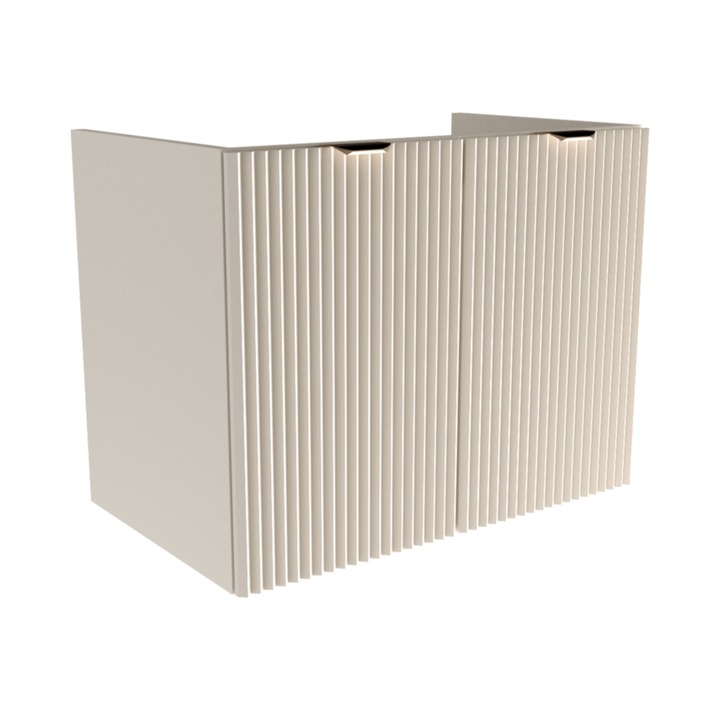 Dulap pentru lavoar Wena Meble cu usi, fronturi canelate Willy, fara blat 80x60x47 cm, Casmir