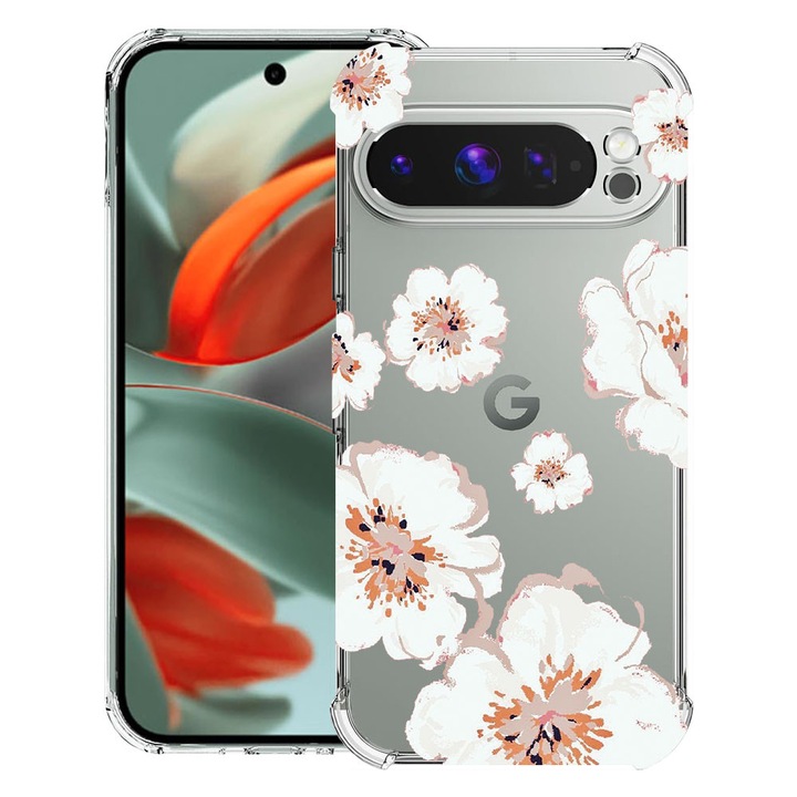 BestCase® Husa Anti Shock 1.5mm Compatibil cu Google Pixel 10 Pro / Pixel 10, cu Design Pastel Colors - Flowers, Reinforced 4 Corners, 3119593 AS 499
