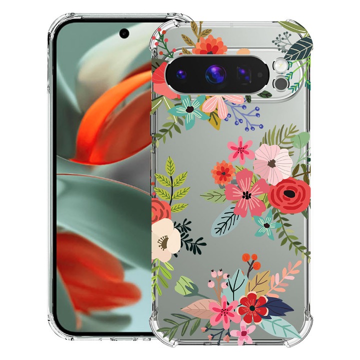 BestCase® Husa Anti Shock 1.5mm Compatibil cu Google Pixel 10 / Pixel 10 Pro, cu Design Flowers, Reinforced 4 Corners, 3119587 AS 630