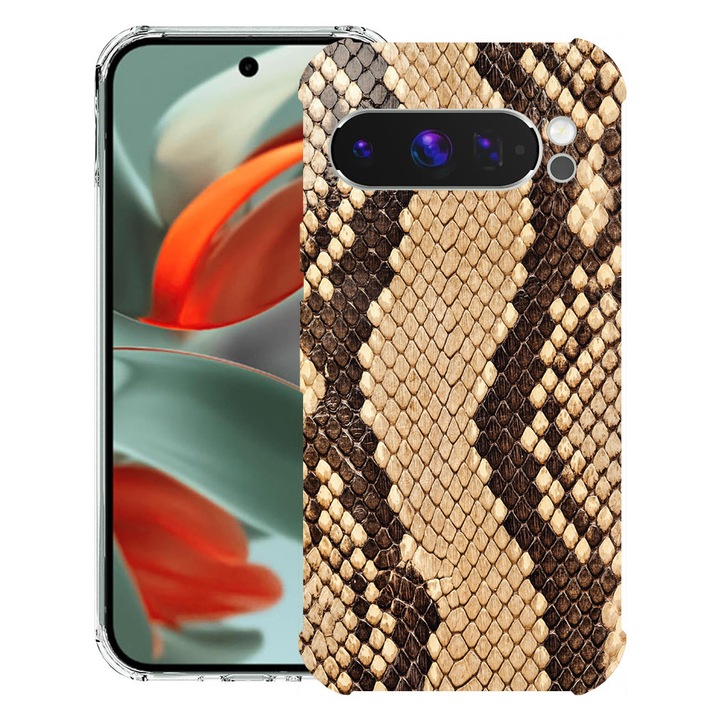 BestCase® Husa Anti Shock 1.5mm Compatibil cu Google Pixel 10 / Pixel 10 Pro, cu Design Snake Skin Pattern, Reinforced 4 Corners, 3119587 AS 898