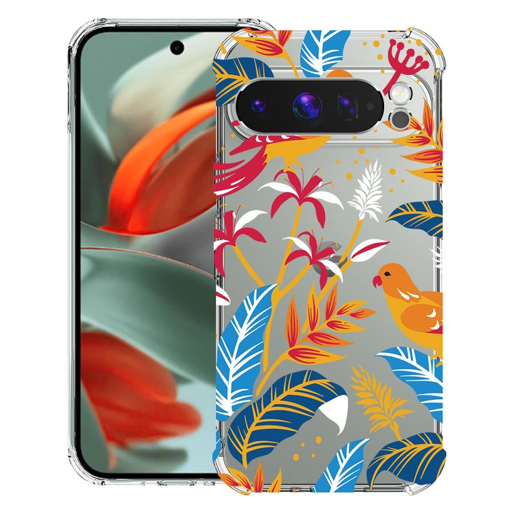 BestCase® Husa Anti Shock 1.5mm Compatibil cu Google Pixel 10 Pro / Pixel 10, cu Design Colored Birds, Reinforced 4 Corners, 3119593 AS 769