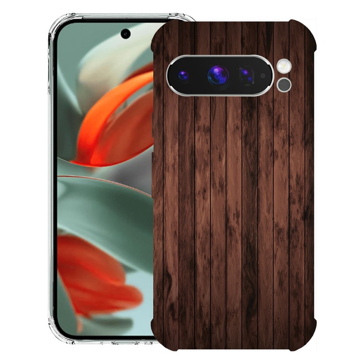 BestCase® Husa Anti Shock 1.5mm Compatibil cu Google Pixel 10 / Pixel 10 Pro, cu Design Walnut Wood, Reinforced 4 Corners, 3119587 AS 888