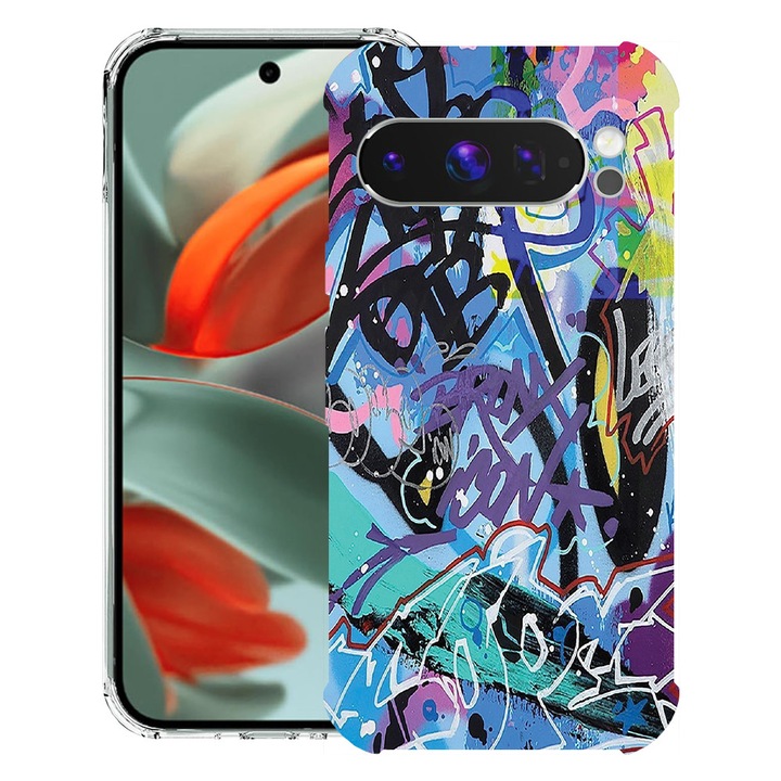 BestCase® Husa Anti Shock 1.5mm Compatibil cu Google Pixel 10 / Pixel 10 Pro, cu Design Graffiti, Reinforced 4 Corners, 3119587 AS 1184