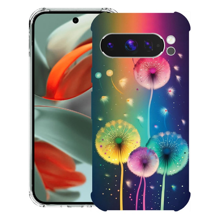 BestCase® Husa Anti Shock 1.5mm Compatibil cu Google Pixel 10 / Pixel 10 Pro, cu Design Dandelion, Reinforced 4 Corners, K2 3119587 AS 1142