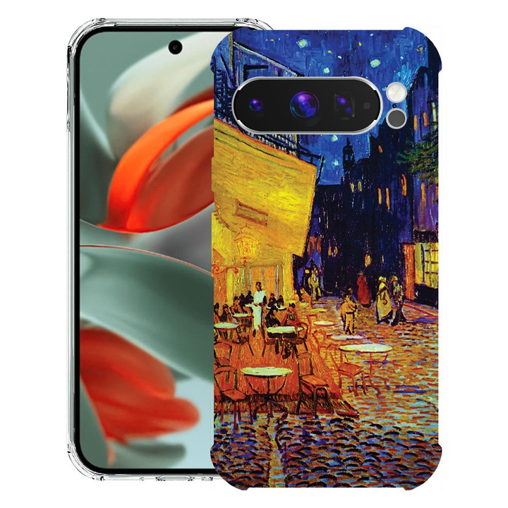 BestCase® Husa Anti Shock 1.5mm Compatibil cu Google Pixel 10 Pro / Pixel 10, cu Design Van Gogh Café terrace at night, Reinforced 4 Corners, 3119593 AS 1283