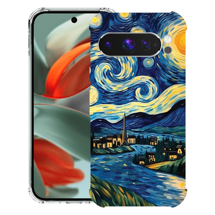 BestCase® Husa Anti Shock 1.5mm Compatibil cu Google Pixel 10 / Pixel 10 Pro, cu Design Starry Night, Reinforced 4 Corners, 3119587 AS 1270