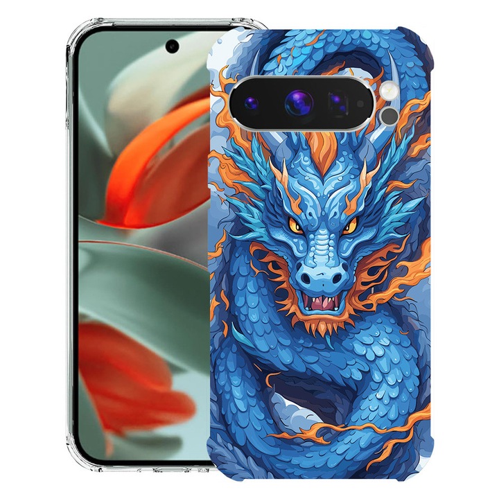 BestCase® Husa Anti Shock pentru Google Pixel 10 Pro XL cu Design Blue Dragon, 2052063 AS 1408